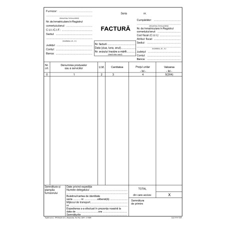 Factura A4 - 3 exemplare