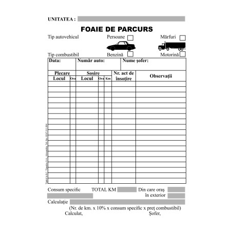Foi parcurs persoane/marfuri A5