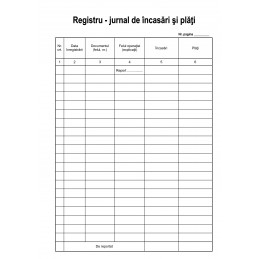 Registru jurnal plati incasari
